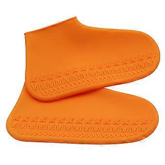 1 Paire De Chaussures Anti-dérapantes Imperméables Couverture Résistant À L’usure Épaissir Silicone Chaussures Protecteur Unisexe Chaussures De Pluie Couverture (Orange, Taille M)