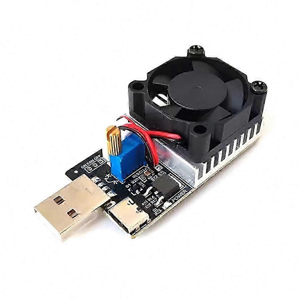 Adjustable 25W Load Tester with USB & Type C Interface, 3.7-20V 3A Electronic Resistor Module for Device Testing