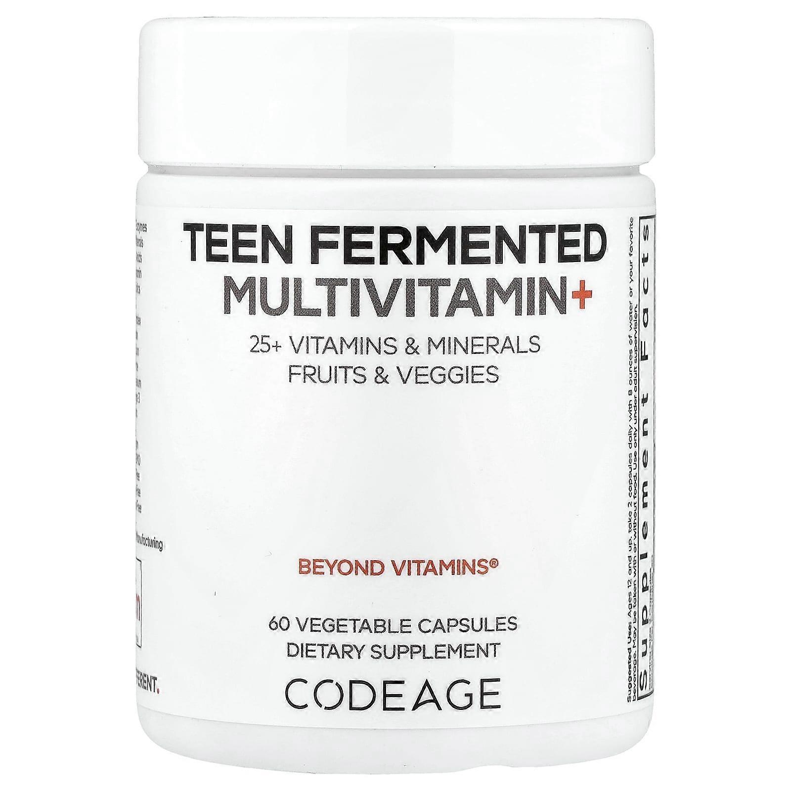 Codeage, Teen Fermented Multivitamin+, 60 Vegetable Capsules