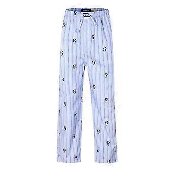 Ralph Lauren Herren-Pyjamahose aus Baumwolle mit Polo-Bären-Muster und Streifen