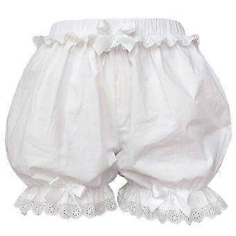 Yokua Womens Ruffled Lace Trim Pumpkin Shorts Japanese Gothic Cute Bowknot Bloomers