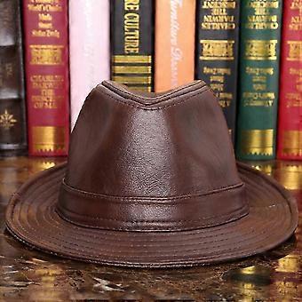 Genuine Leather Cowhide Men's Top Hats, British Gentlemen's Jazz Hat -The Best Gift For Men