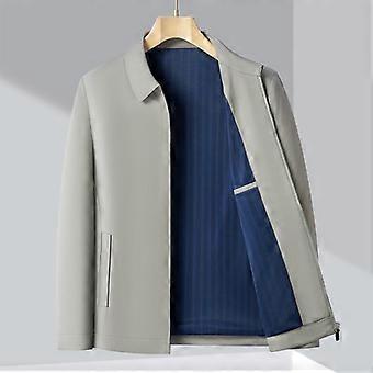 Middle-aged and Elderly Simple Casual Lapel Jacket Spring and Autumn New Light Business Executive Jacket Anti-wrinkle Non-ironing Jacket