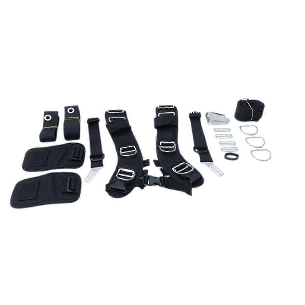 Scuba Diving Harness System with Adjustable Straps, Quick-Release Buckles, Removable Shoulder Pads, Nylon and Stainless Steel for Divers