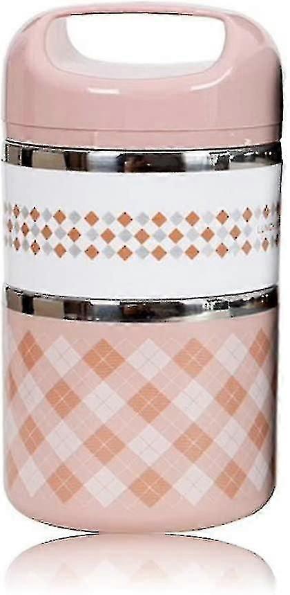 Bento Box,2 Layers Stainless Steelpink
