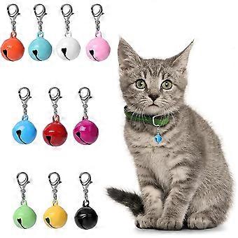 10 Pcs Cat Dog Collar Bells, Jingle Bells For Cat Collar, Dog Collar Charms, Colorful Pet Small Bells With Clasps, Pet Collar Accessories, Festival Pa