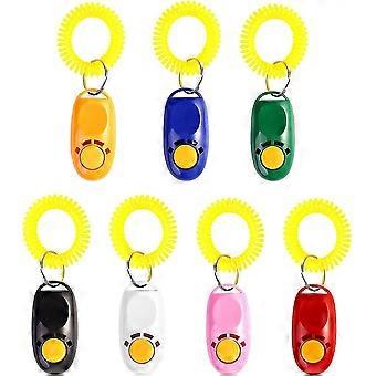 Clicker de dressage d’animaux de compagnie avec dragonne, ensemble de clicker de dressage de chien - un pack de 7