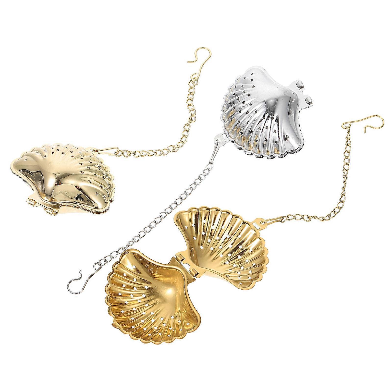 3 Pcs Stainless Steel Tea Filters Creative Shell Shape Tea Strainers Tea Infusers