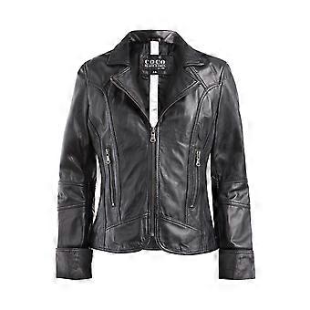 Women's leather jacket made of genuine leather in a classic design