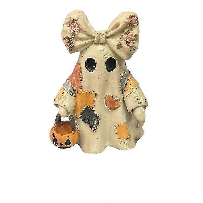 Halloween Vintage Patchwork Ghosts Lamp Figurine Decoration
