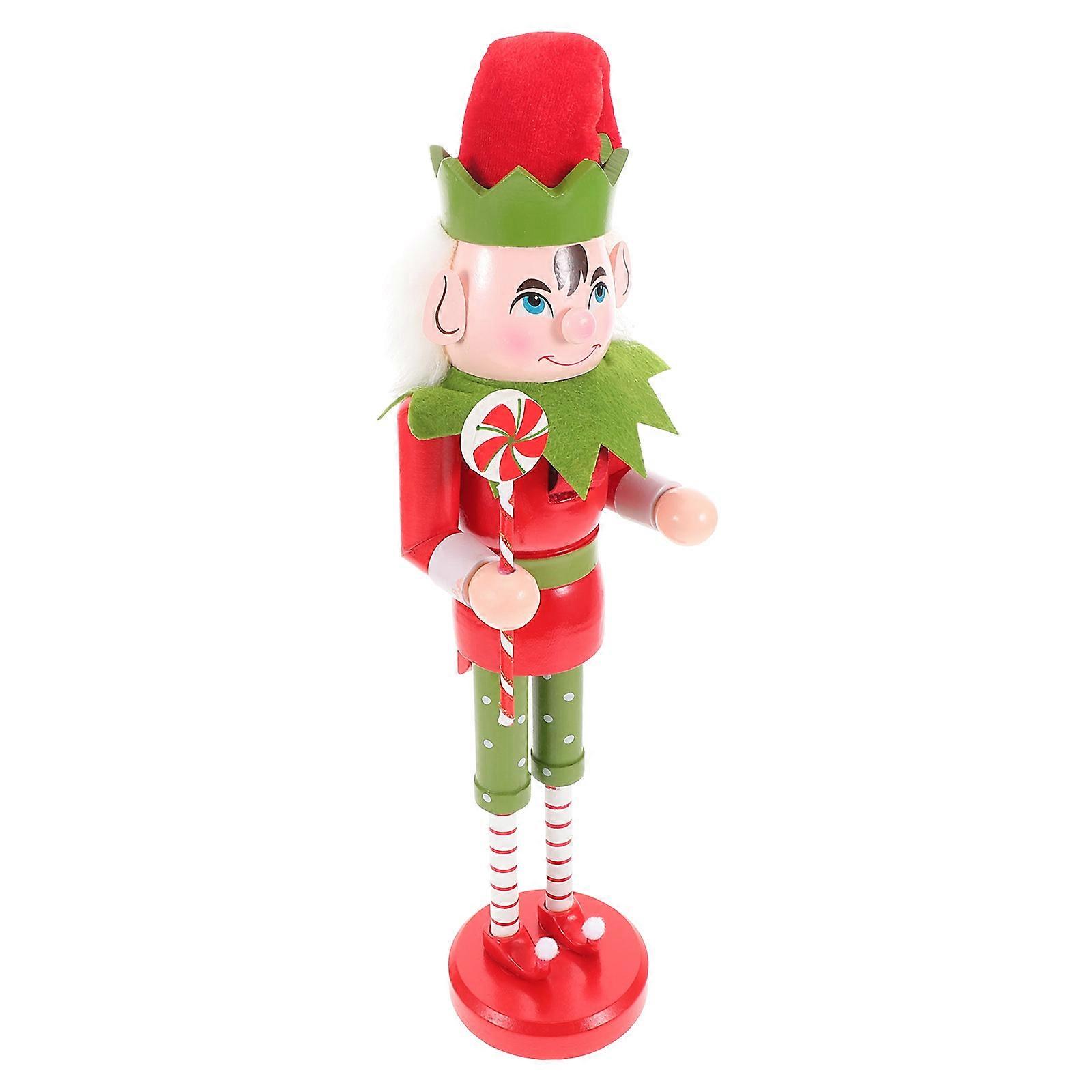 Christmas Nutcracker Desktop Decoration Featuring Wooden Nutcracker Puppet
