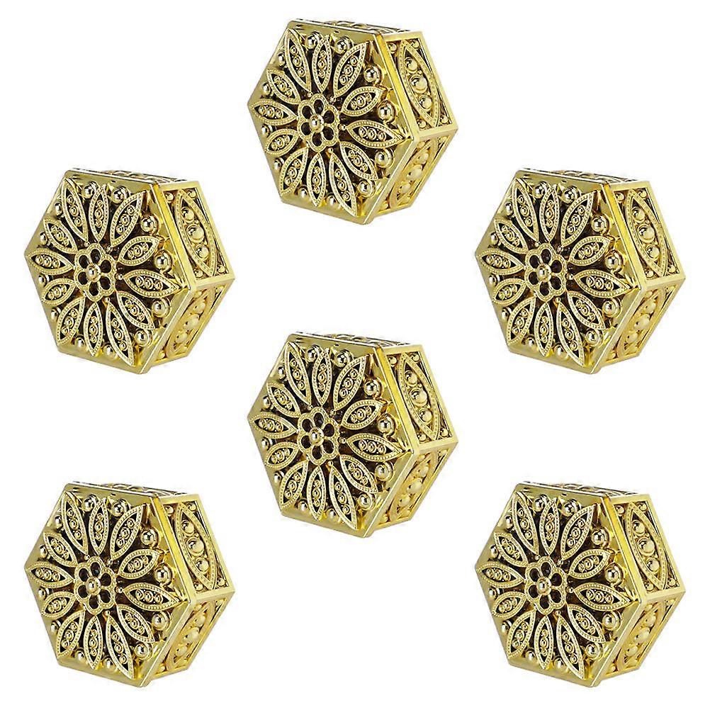 Hexagonal Candy Box for Storage 6Pcs Golden Plastic Wedding Gift