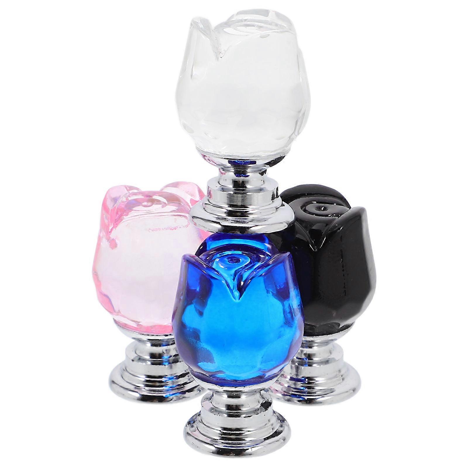 Flush Button Creative Rose Shaped Toilet Button for Bathroom 4Pcs Set