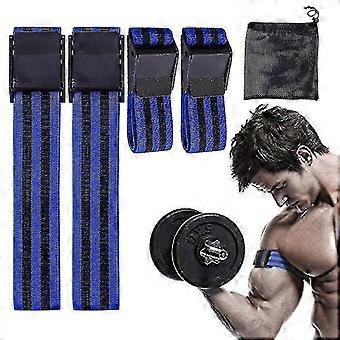 Occlusion Training Bands - Blood Flow Restriction Bands, 4-Piece Set for Biceps and Thighs, Low Load Hypertrophy, Includes Carry Bag (2x40in + 2x26in)