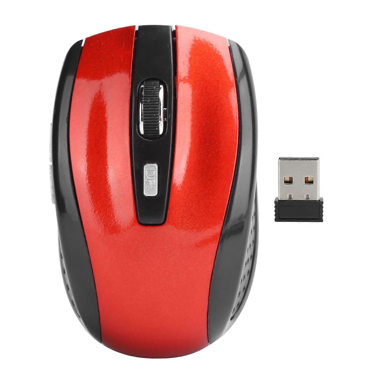 Wireless Mouse Notebook Computer Optical Gaming Accessories with Adjustable DPI 250HzRed