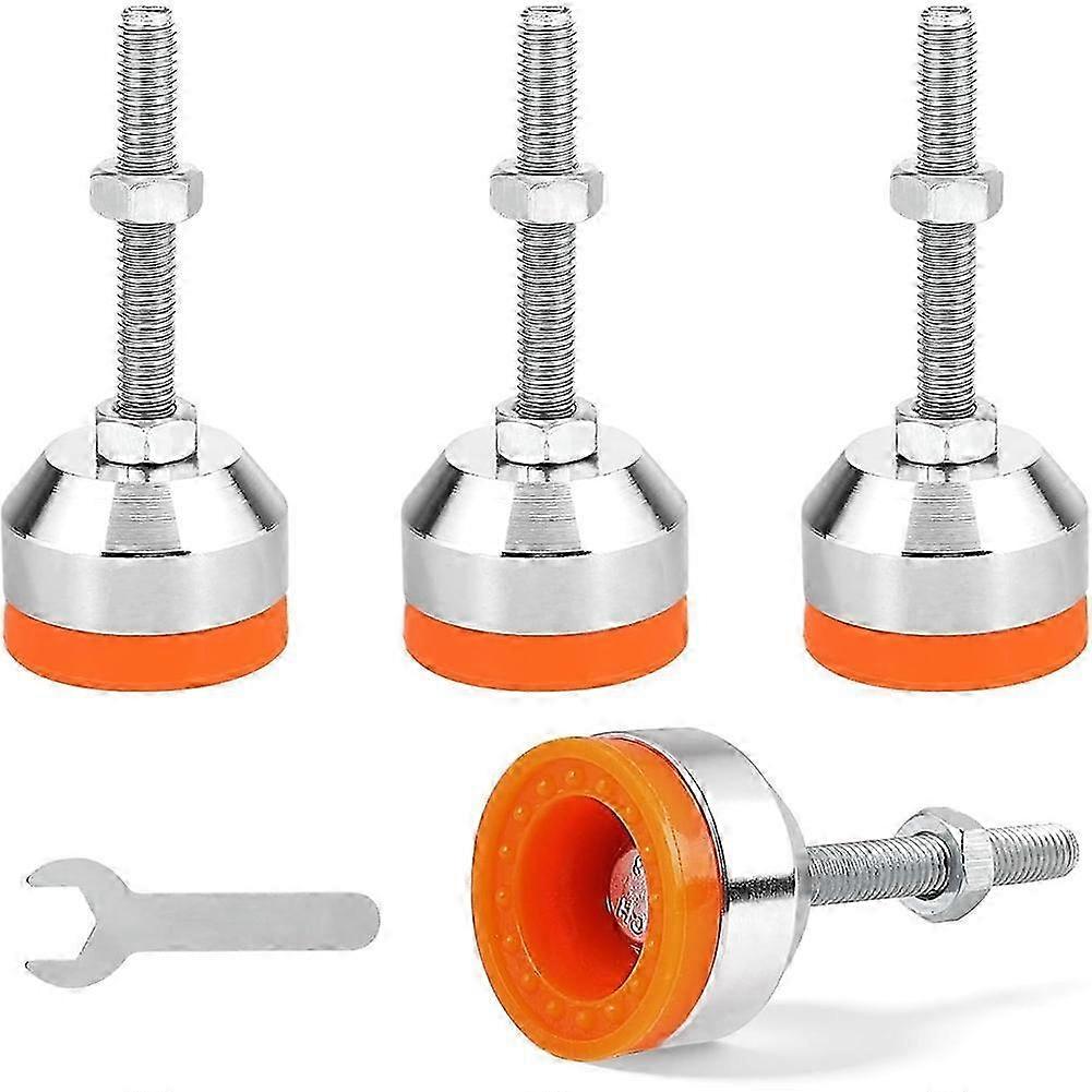 4x Leveling Feet,Heavy Duty Machine Base,M8 X 50 mm,Diameter 40 mm, Adjustable Under Load, with Thread and Rubber Buffer
