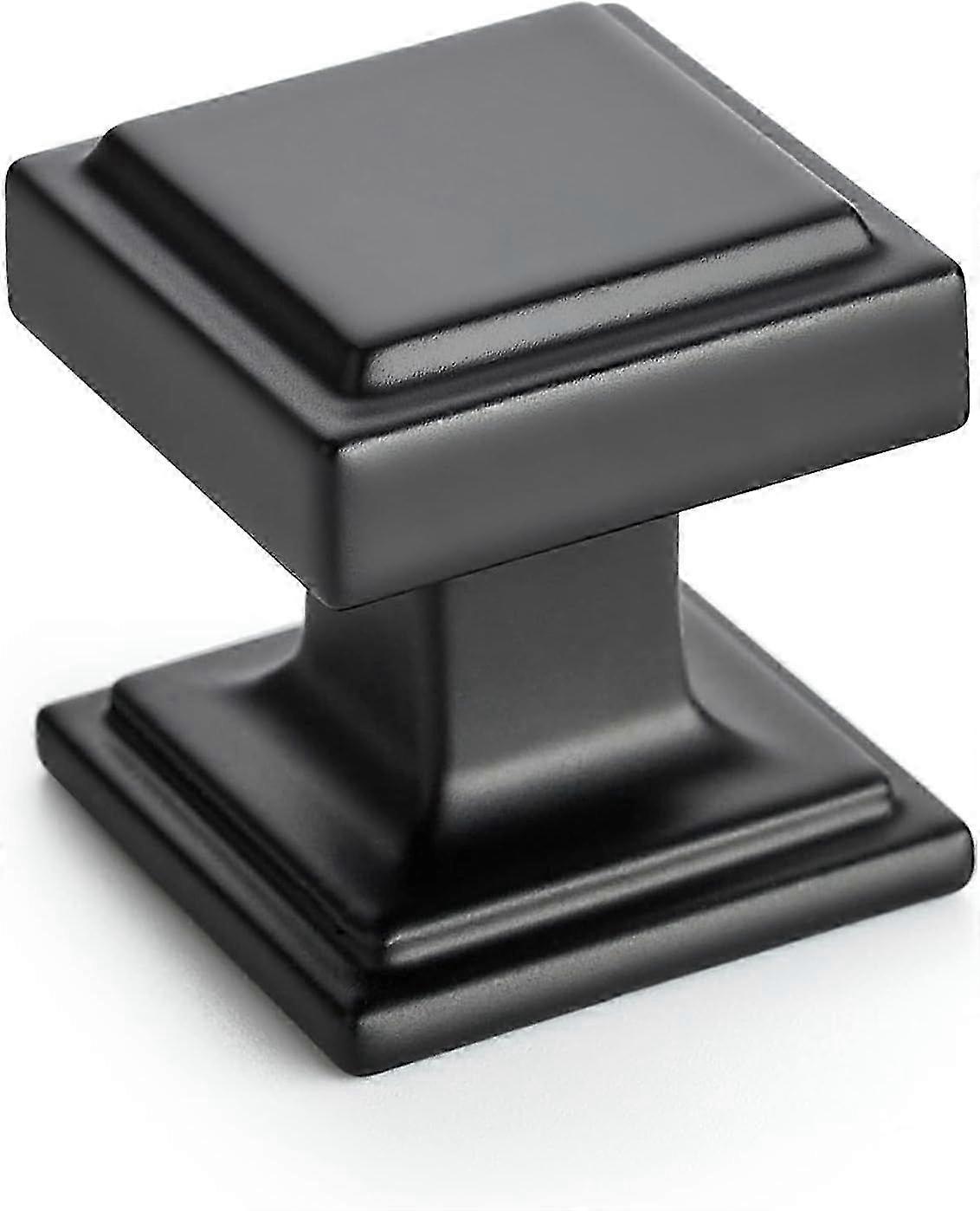 5 Pack Kitchen Cabinet Knobs Square Black Knobs compatible with Kitchen Cabinets and Drawers Matte Black Drawer Pulls and Knobs Closet Door Knobs.