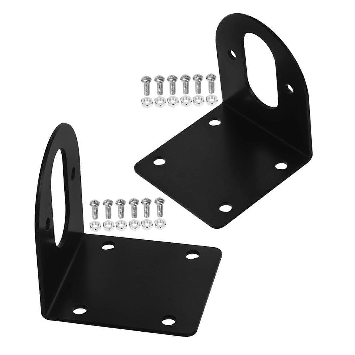 2PCS L Shape DC Motor Mount Bracket Secure Mount for Robot Applications Durable Stable Support Black