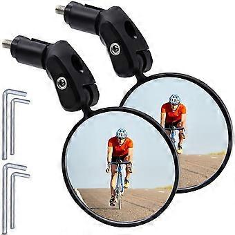 Bike Mirrors, 360 Adjustable High Definition Convex Handlebar Mirror Bicycle Rearview Mirror for Mountain Road Bike Motorcycle Bicycle (2 Pieces),