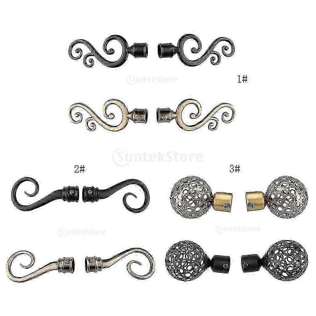 4pcs Window Curtain Pole End Drape Rod Finals Head
