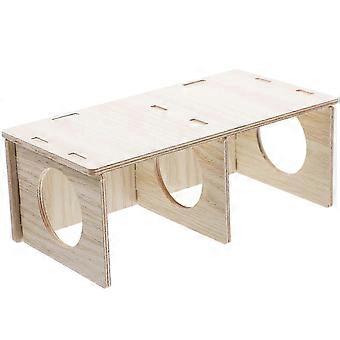 Hamster se cachant cabane bois nid de cochon d’Inde hamster bois nid maison de hamster pour animaux de compagnie avec fenêtre claire