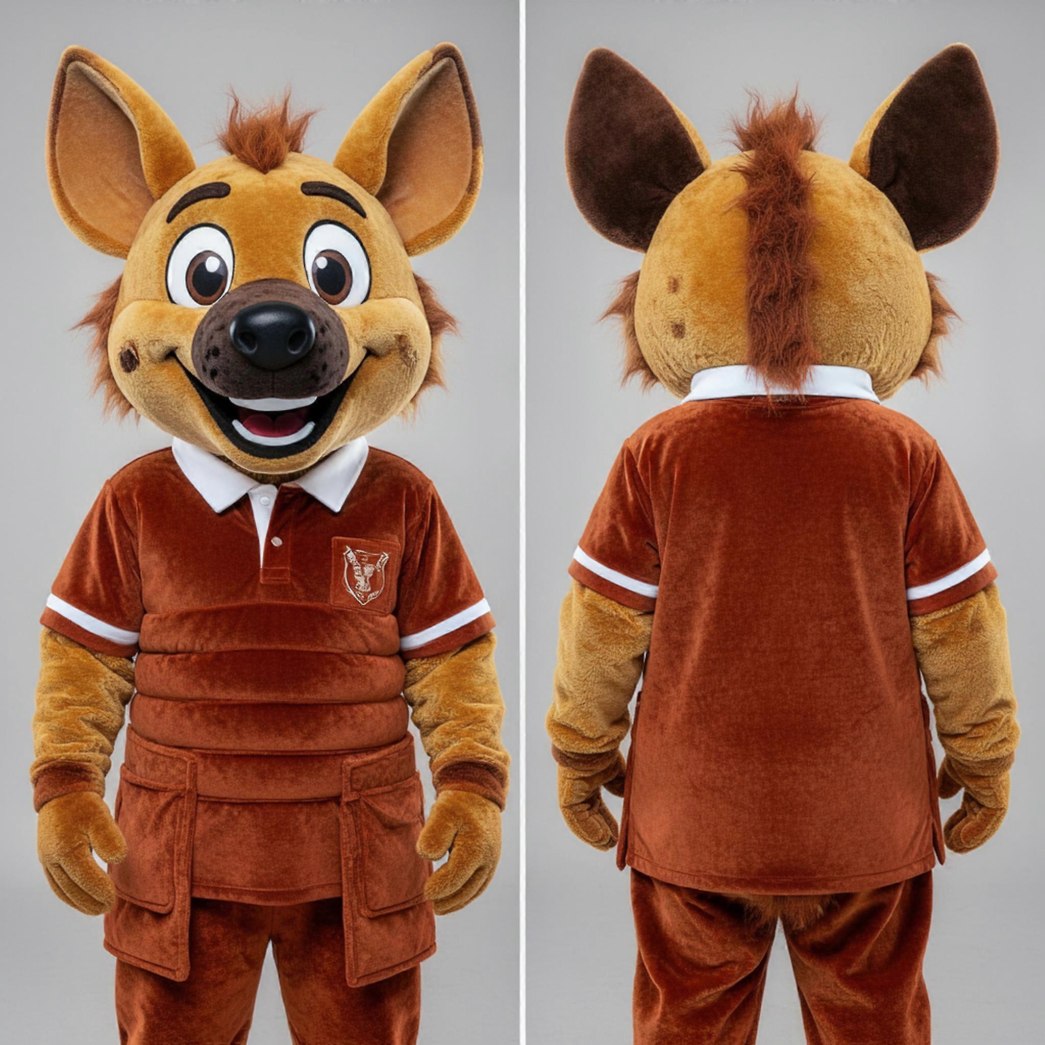 MASTICOT Rust Orange Cheerful Hyena Mascot