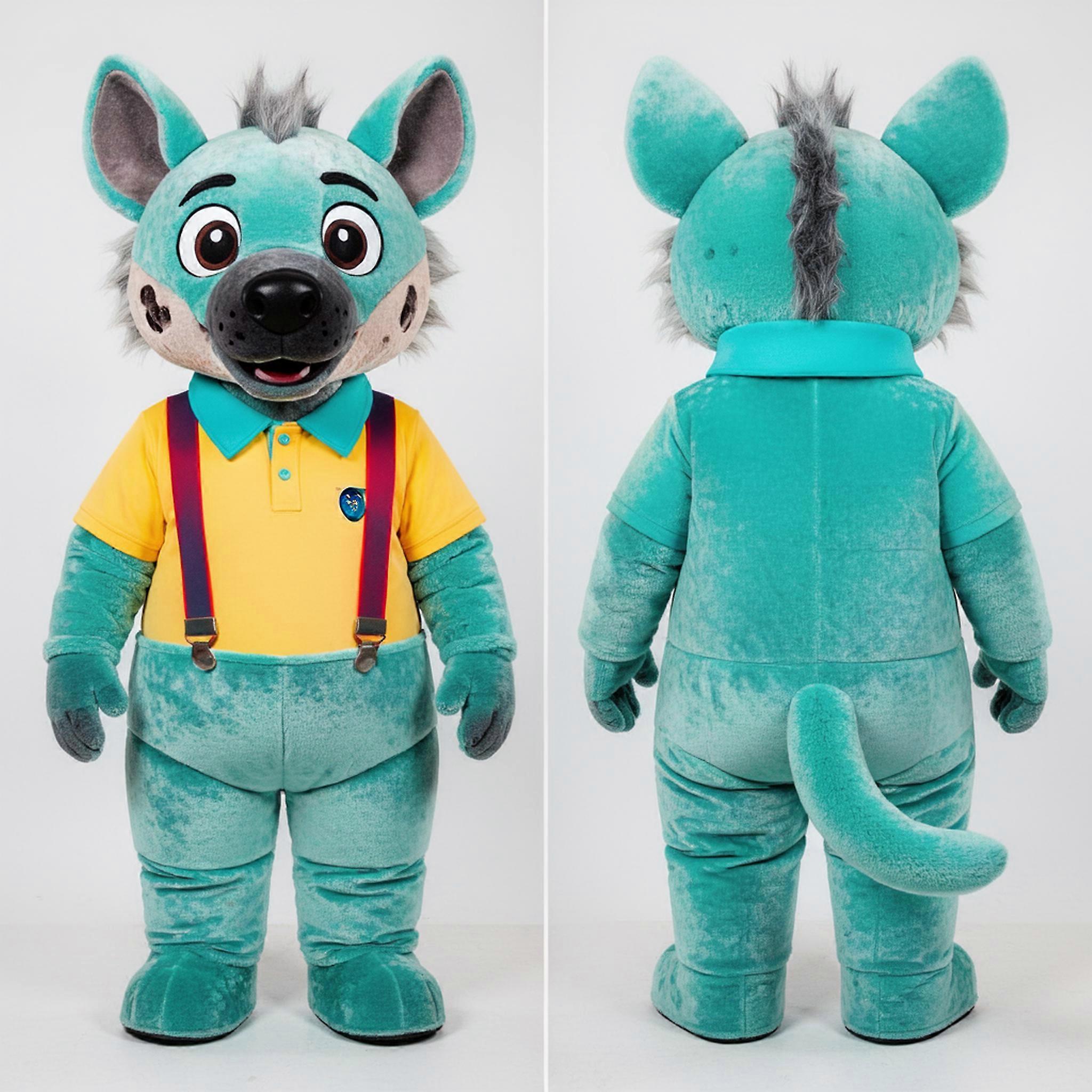 MASTICOT Turquoise Cartoon Hyena Mascot