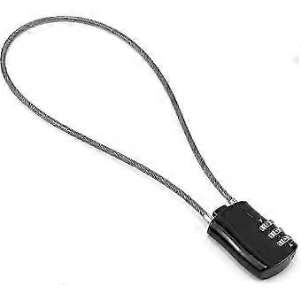 Einziehbares Kabelschloss, digitales Zahlenschloss mit 41 cm Kabel für Motorrad, Fahrrad, Snowboard, Ski, Koffer, Schwarz, Edition 0722 1129
