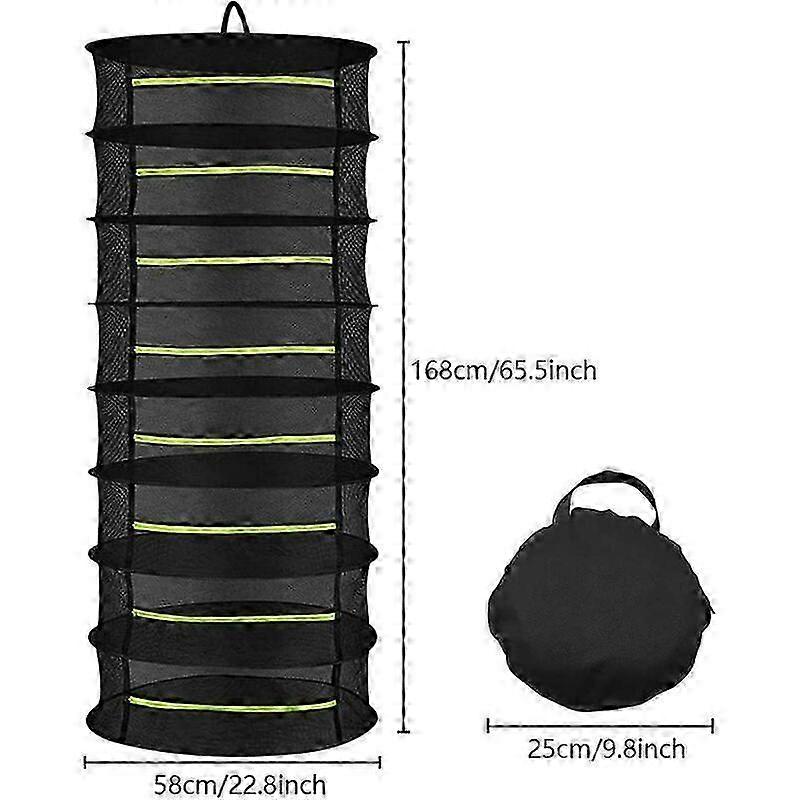8 Layer Weeder, 60cm Hanging Drying Net, Foldable Drying Net for Hydroponics, Fish, Weeds