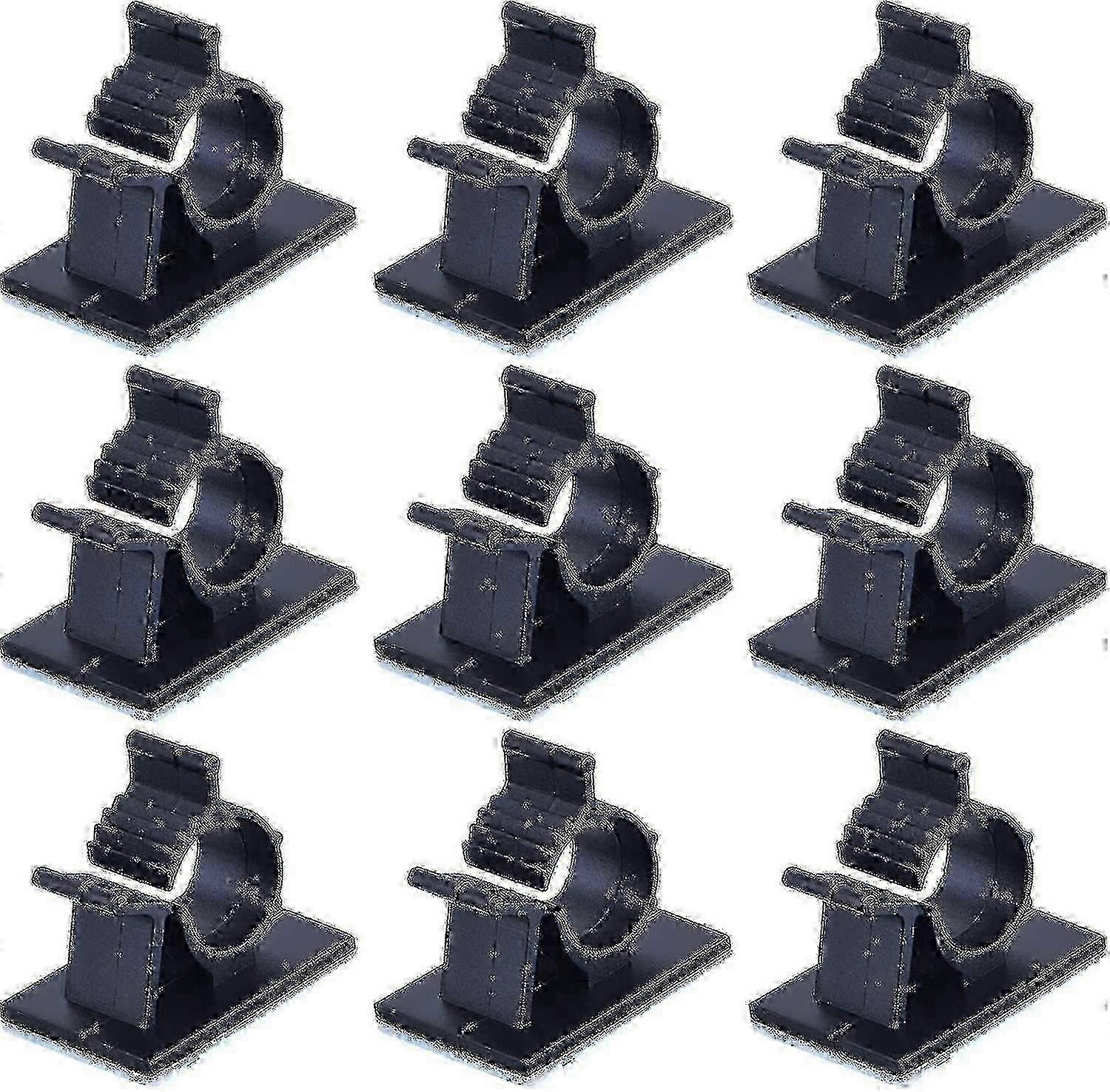 Adjustable Adhesive Cable Clips Nylon Cable Tie Wire Holder, Black, 50 Pack A