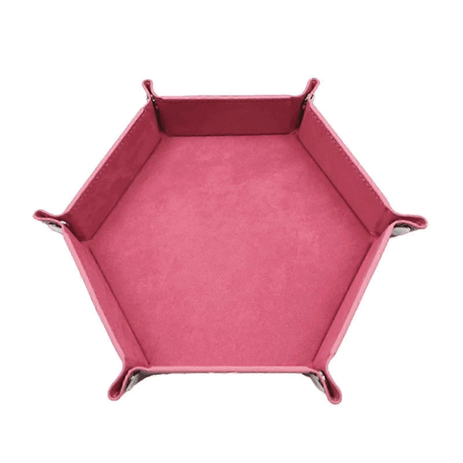 Folding Hexagon Dice Tray PU Plush Interior