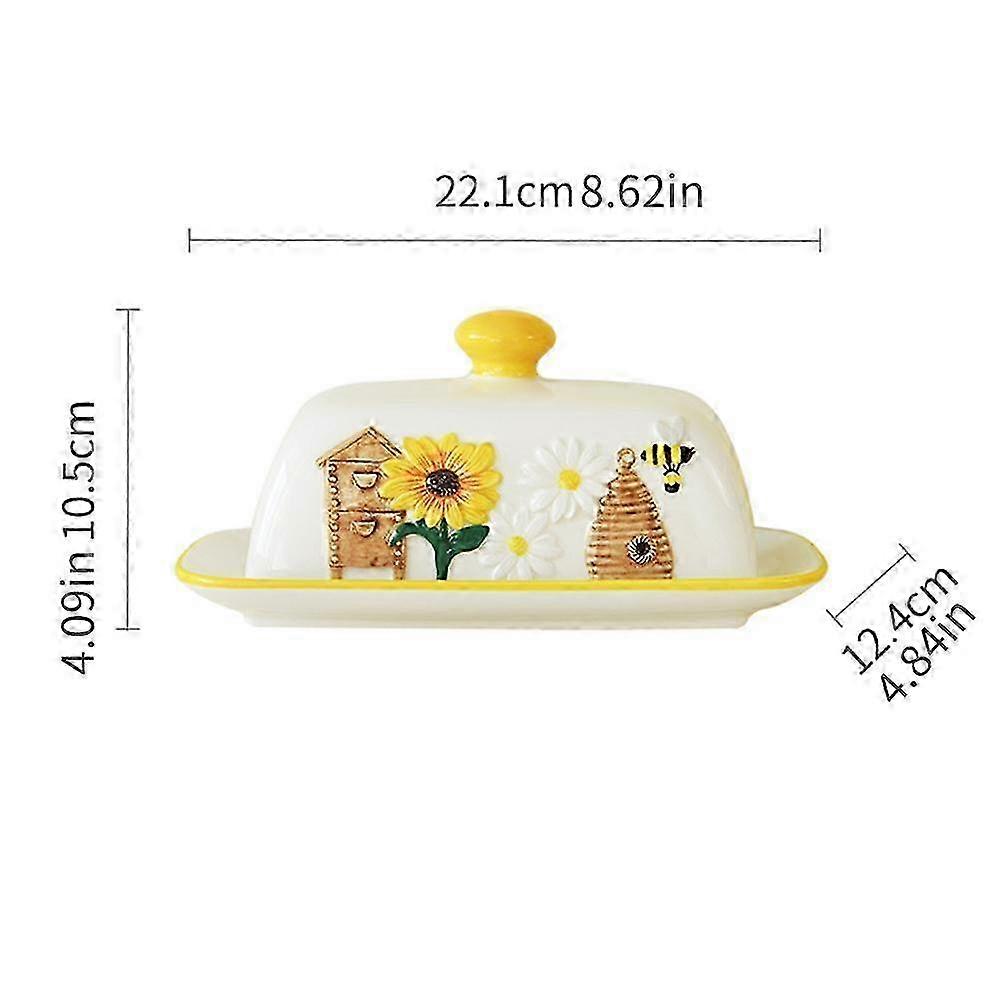 Leakproof Ceramic Butter Dish Elegant White