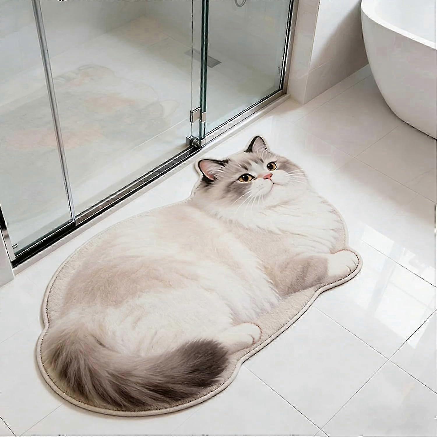 Cute Cat Diatomaceous Earth Bath Mat