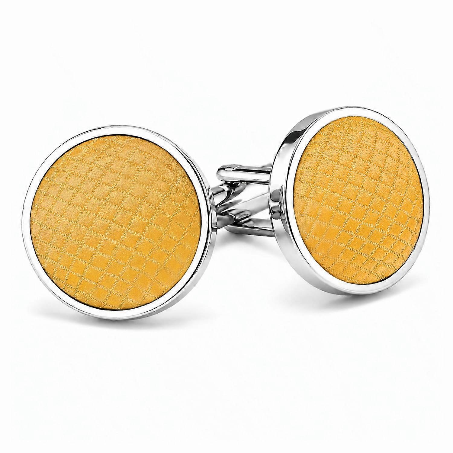 Sunflower Yellow Solid Check Cufflinks