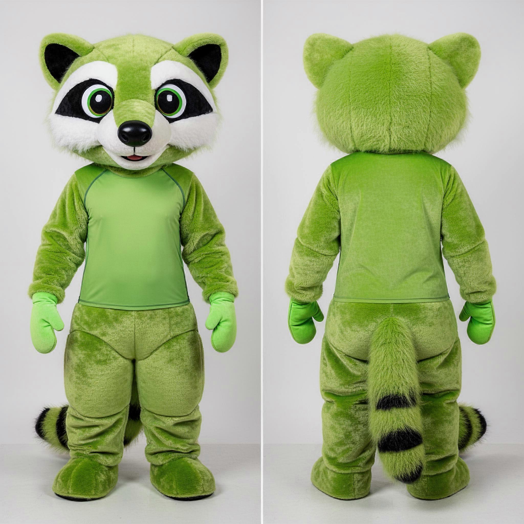 MASTICOT Lime Green Playful Civet Mascot