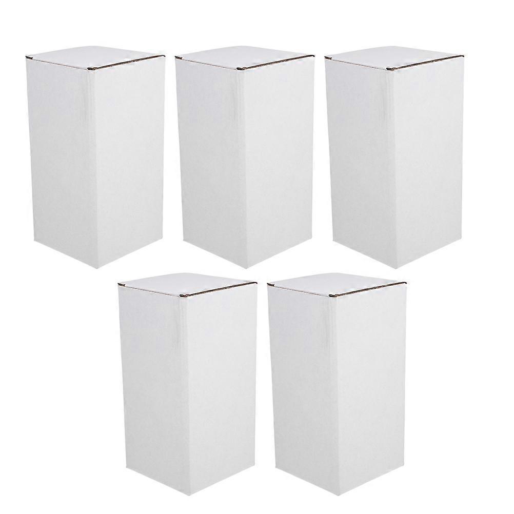 Boîte d'emballage pour le stockage, carton ondulé blanc, lot de 5