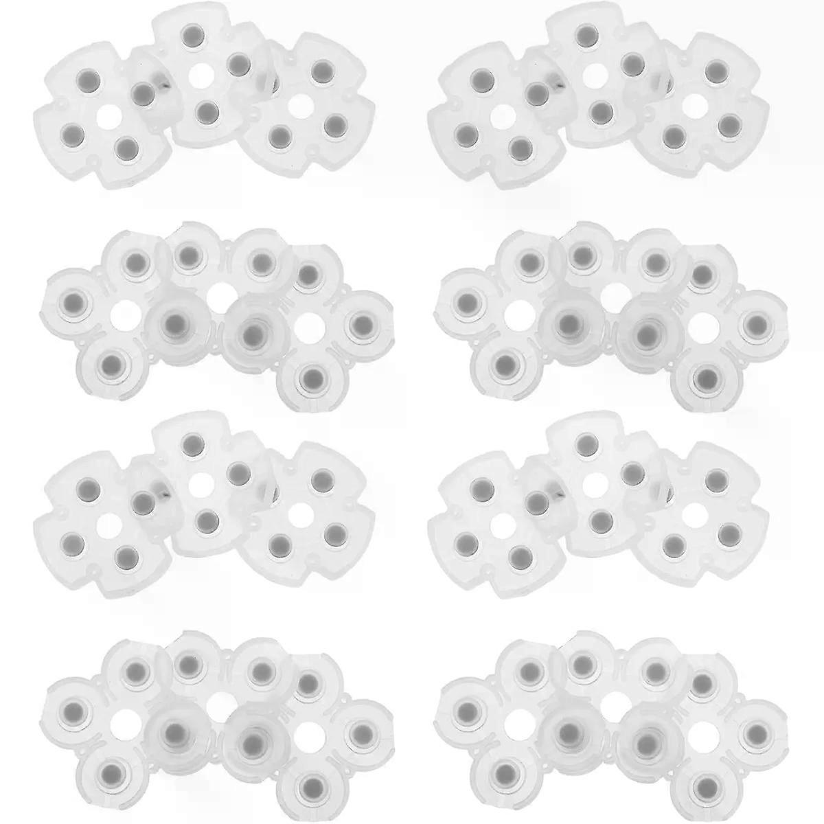 Conductive Silicone Button Pad Set, 10 Sets White