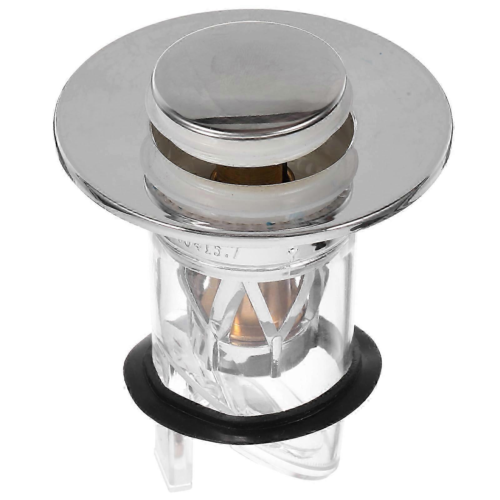 Press Type Silver Sink Plug For Bathroom Use Designed With Built- -proof Bounce Core 3Pcs Set