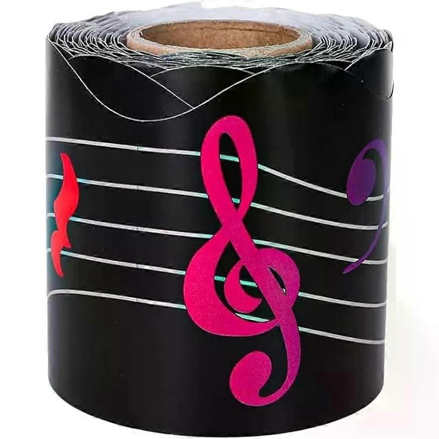 Black Copper Sticker Classroom Borders Musical Notes Roll 33ft
