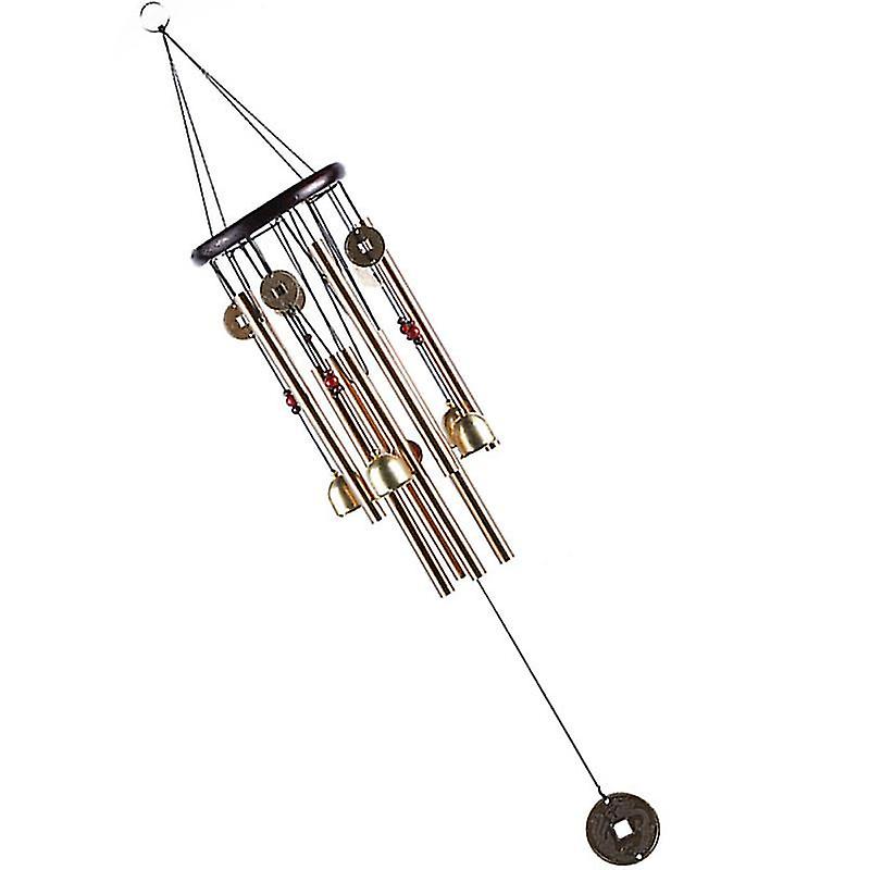 70X13cm Red Wind Chimes 1 Pc Home Hanging Wind Chimes Double Layer With 10 Aluminium Pipes Windbell