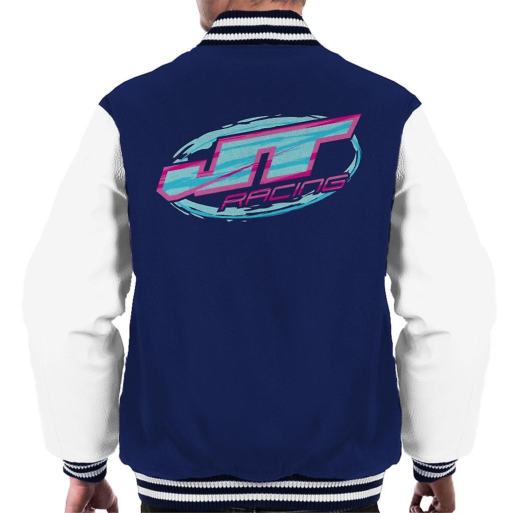 JT Racing Azul e Rosa Logo Jaqueta Varsity Masculino
