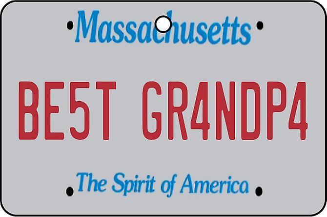 Massachusetts - Best Grandpa License Plate Car Air Freshener