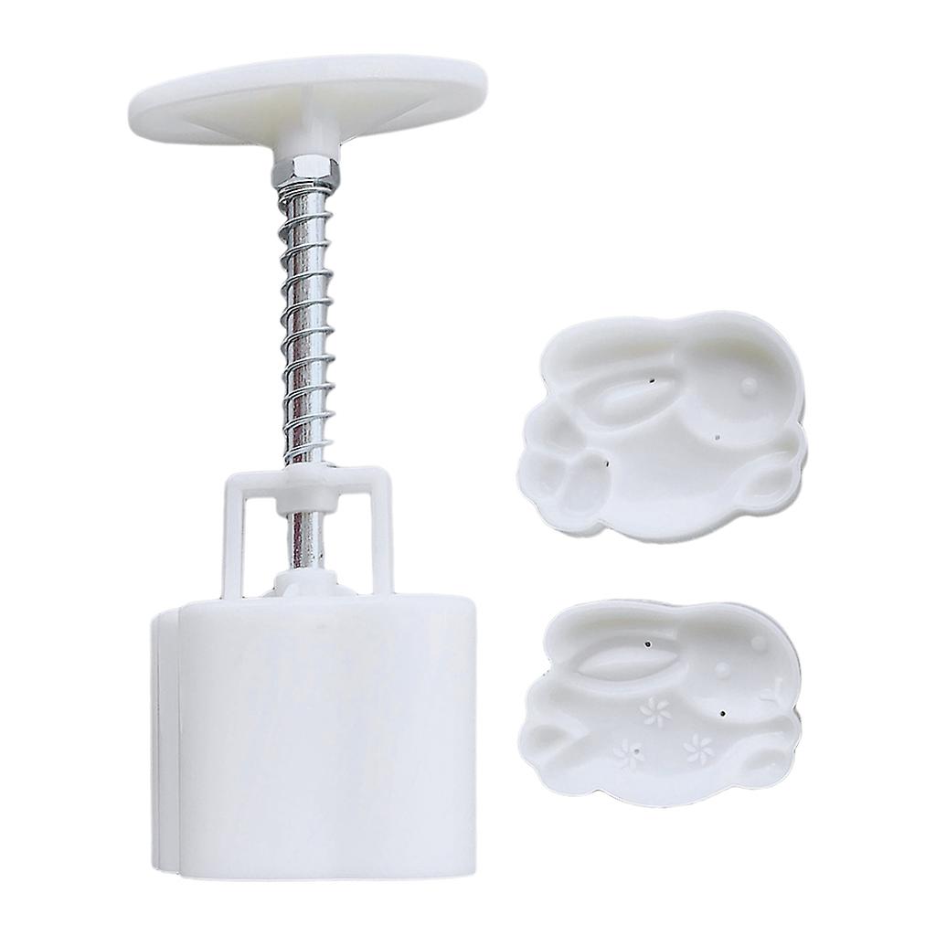 قالب كعك القمر البلاستيكي 50 جرام ختم الأرنب بسكويت كوكي كتر قالب ضغط اليد