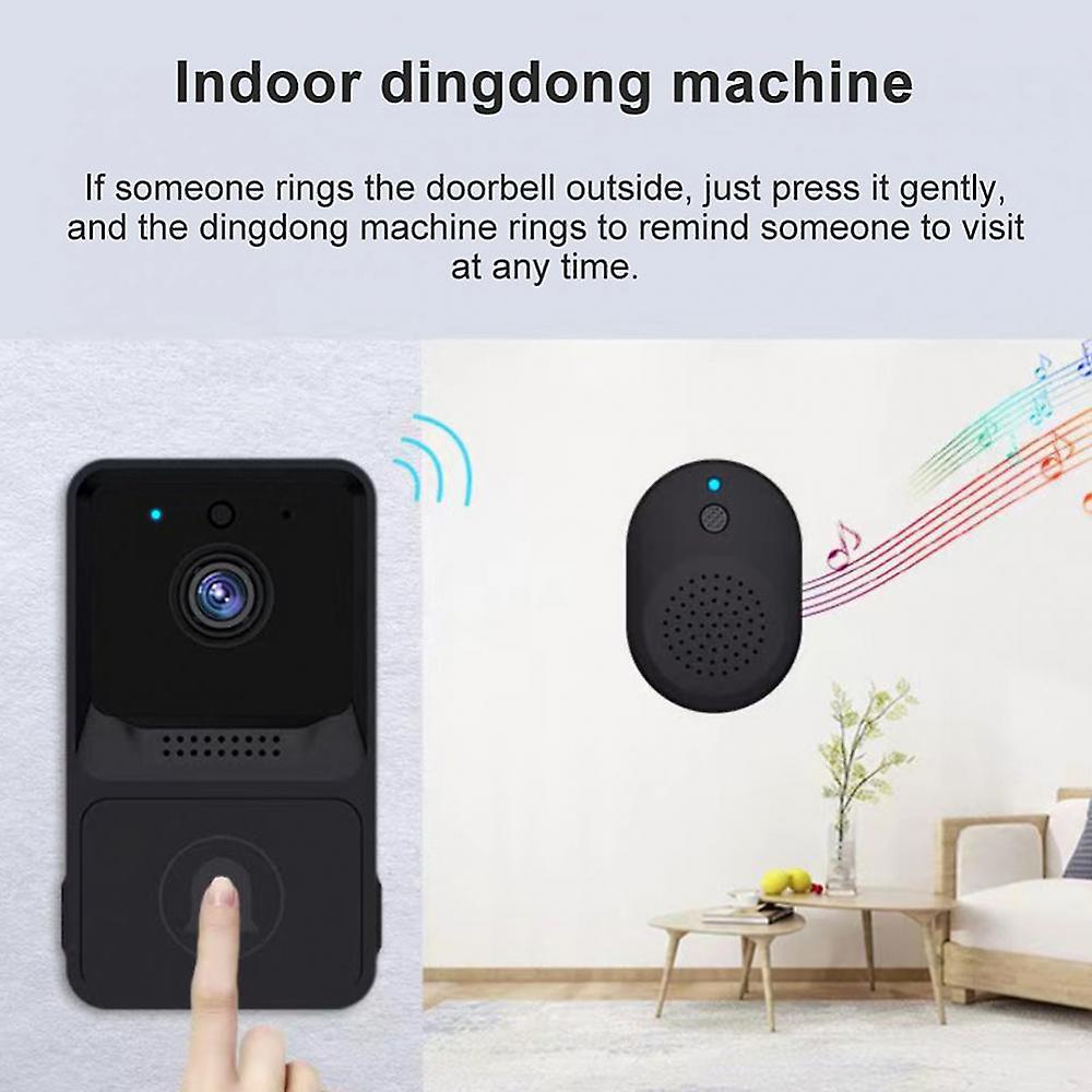Image showcasing Smart Home Wifi Doorbell Wireless Door Bell Security Camera Night ...