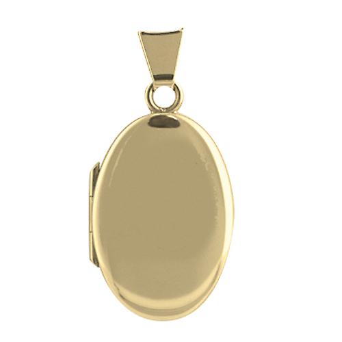 9ct Gold 22x15mm plain oval Locket