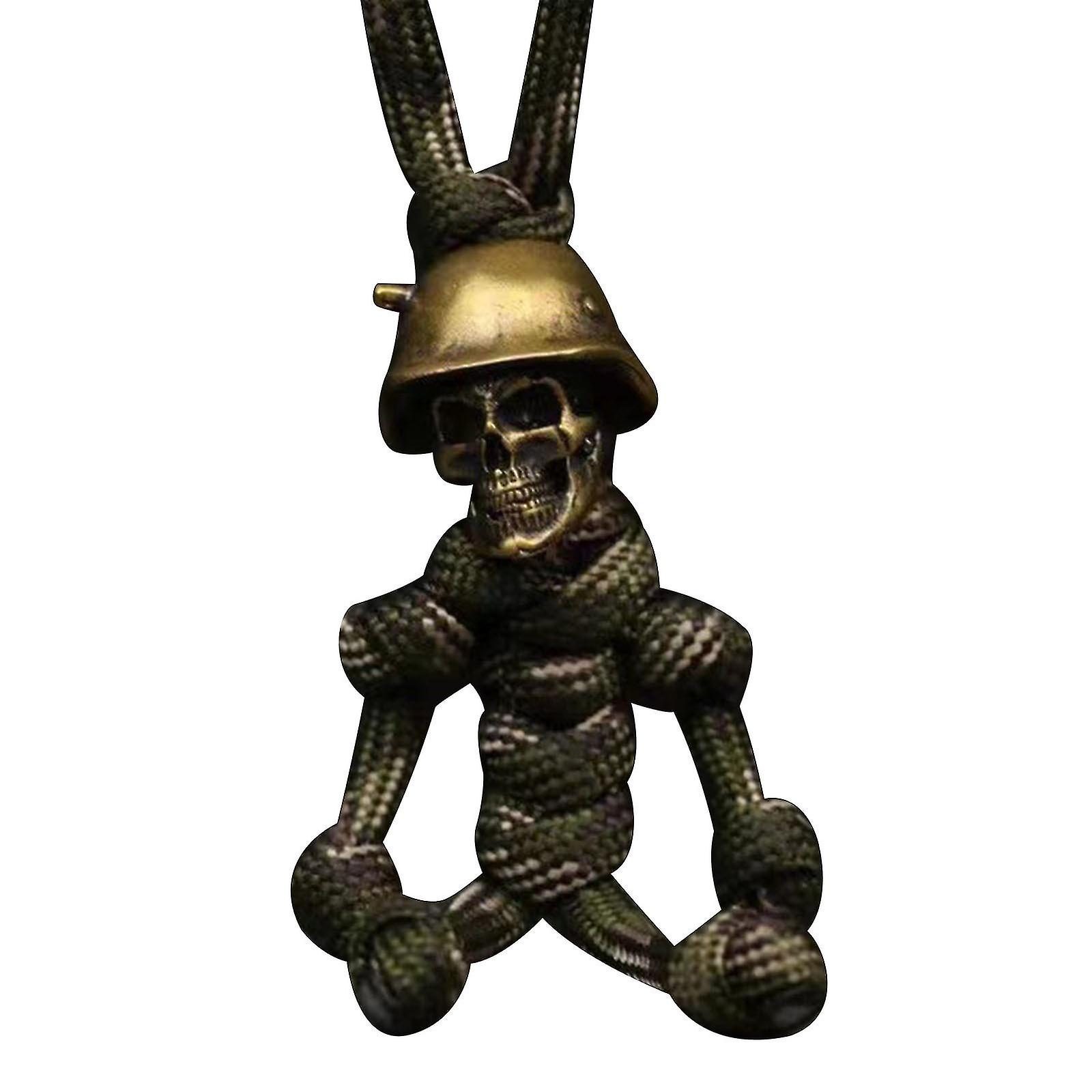 Skelett Soldat Paracord Anhänger Schwarz