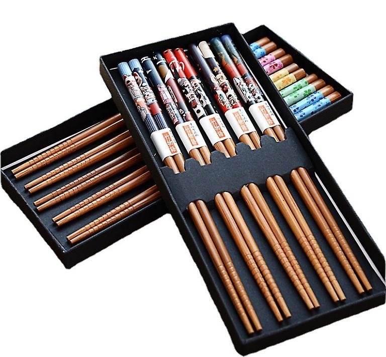 Pxcl Japanese Bamboo Chopsticks Gift Box Bamboo Chopsticks Portable Tableware Set And Wind Wood Chopsticks Set