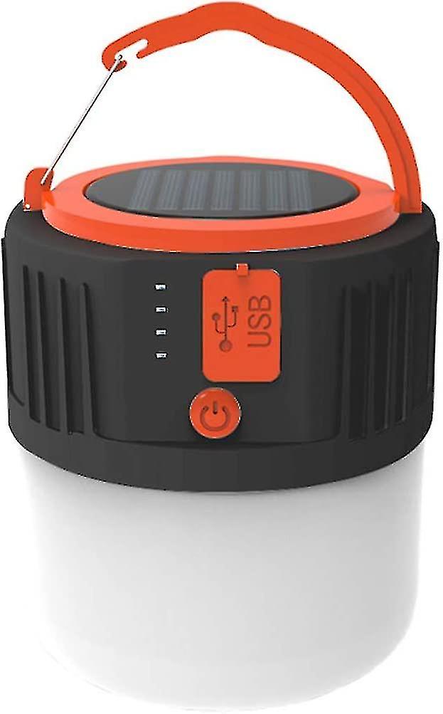 Led Camping Lantern, Solar Rechargeable Waterproof And Portable Flashlight With Usb Port - 5 Lighting Modes - Suitable For Tent, Emergency, Power Outa