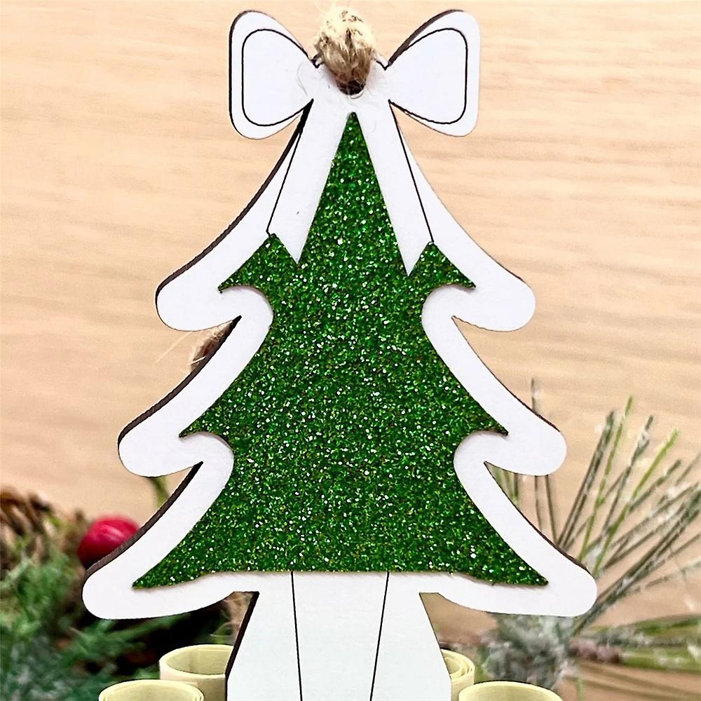Wodden Christmas Tree Elk Snowman Shaped Money Dollar Holder Stand Decoration Xmas Party Ornament