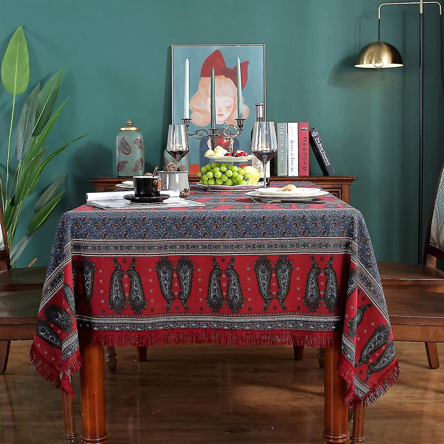 Rustic Tablecloth Cotton Linen Waterproof Tablecloths Burlap Table Cloths For Kitchen Dining